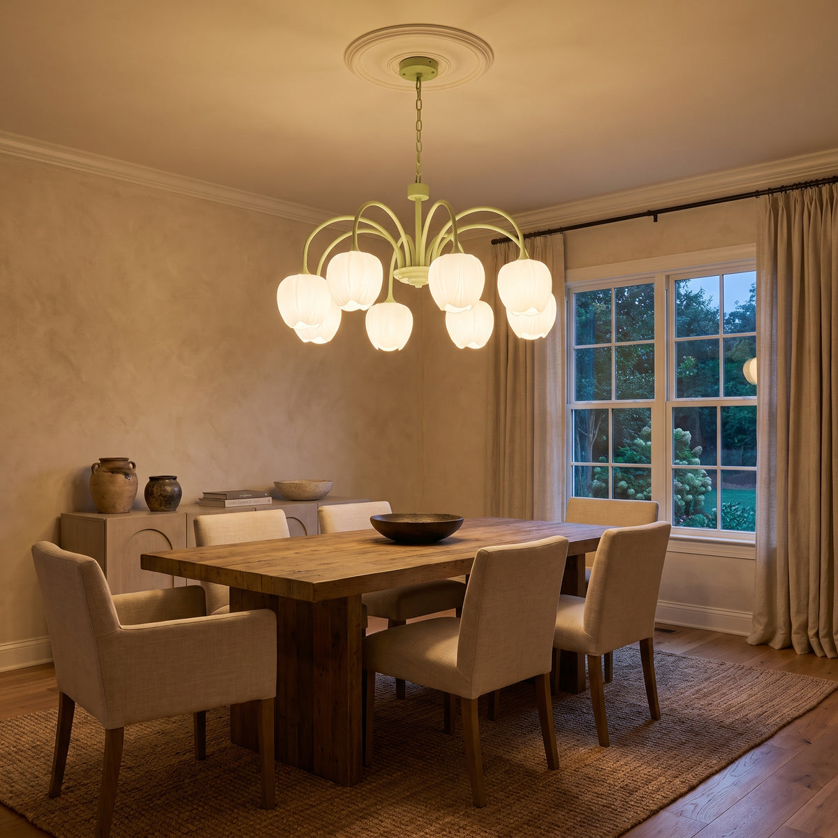 Tulipe tulip glass chandelier lifestyle