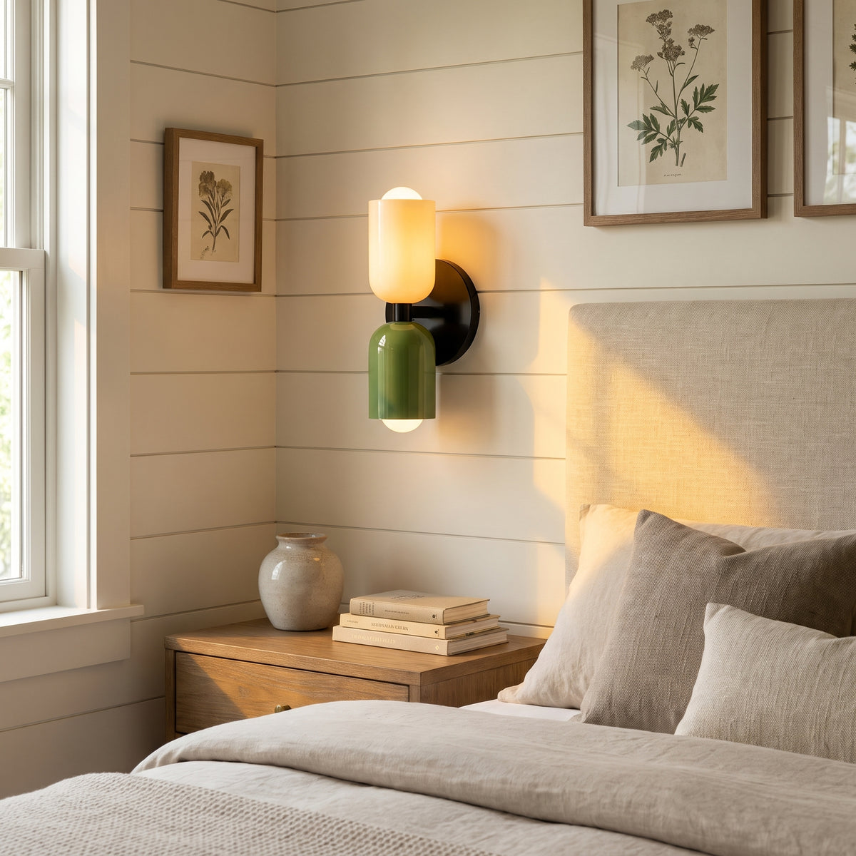 Bicolore color-block double wall lamp - interior styling