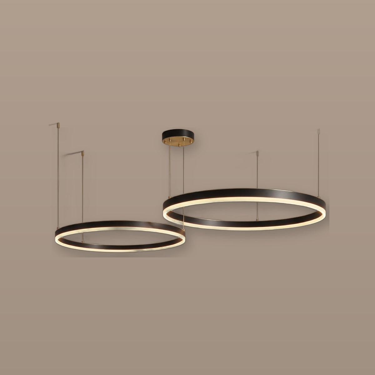 Orbites multi-ring LED pendant light studio