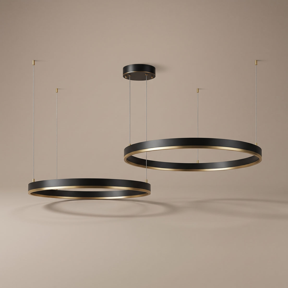 Orbites multi-ring LED pendant light detail