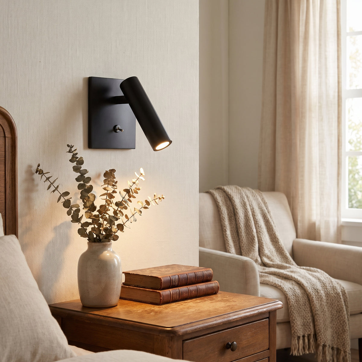 Cubo mini cube wall sconce with switch