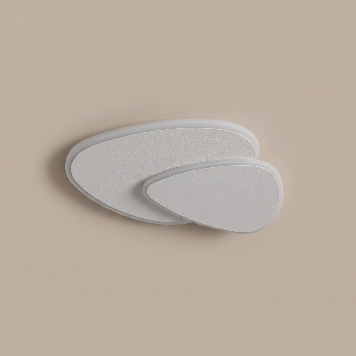 Delta triangle LED flush mount ceiling light - side view, light off
