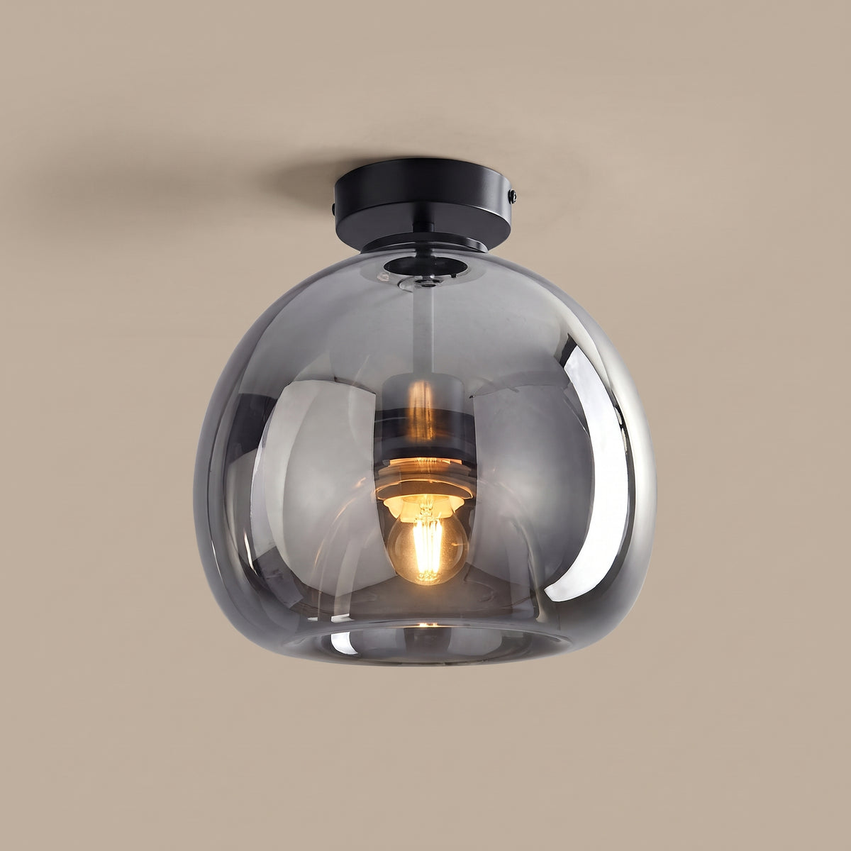 Cloche retro glass ceiling light studio