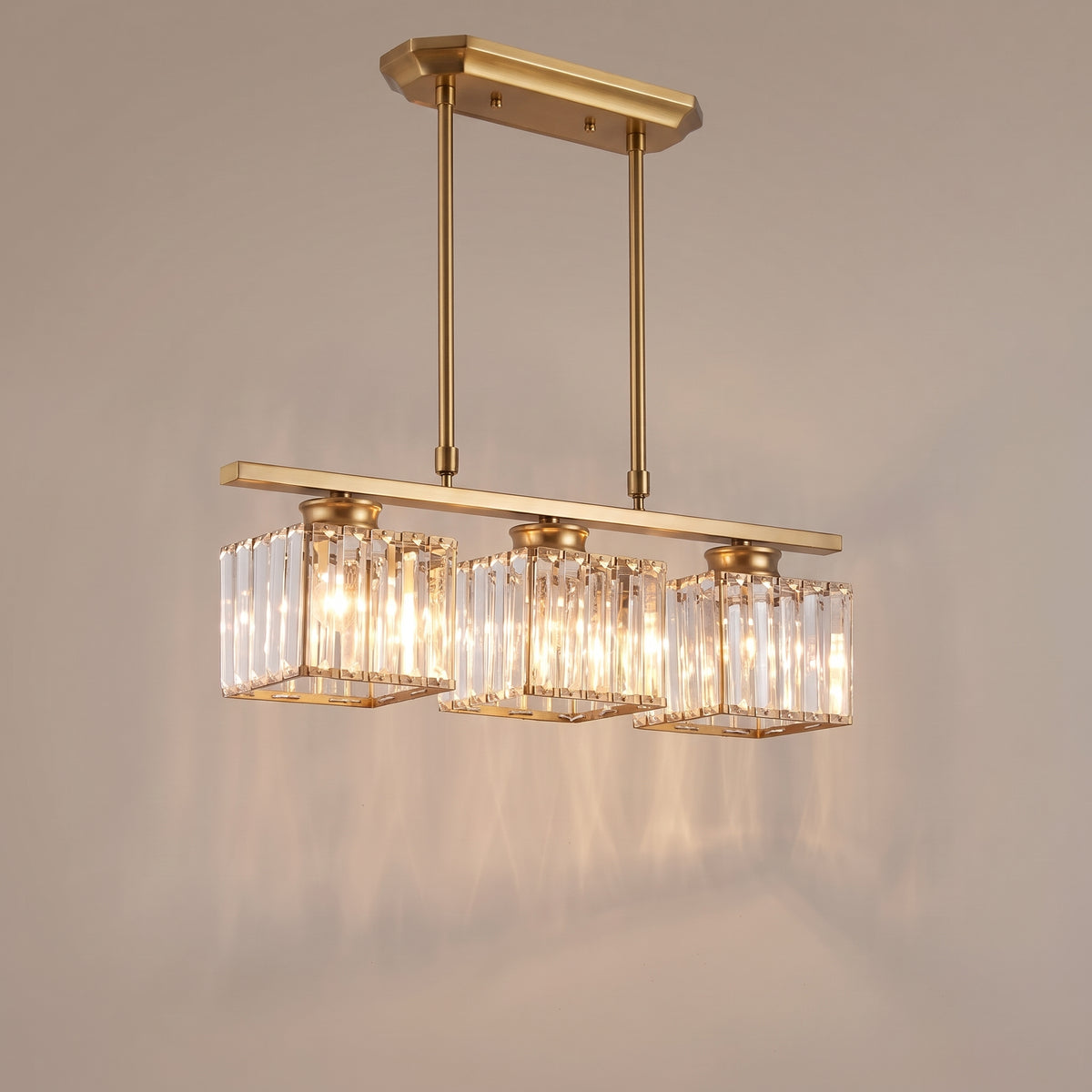 Fjella crystal linear island pendant Gold