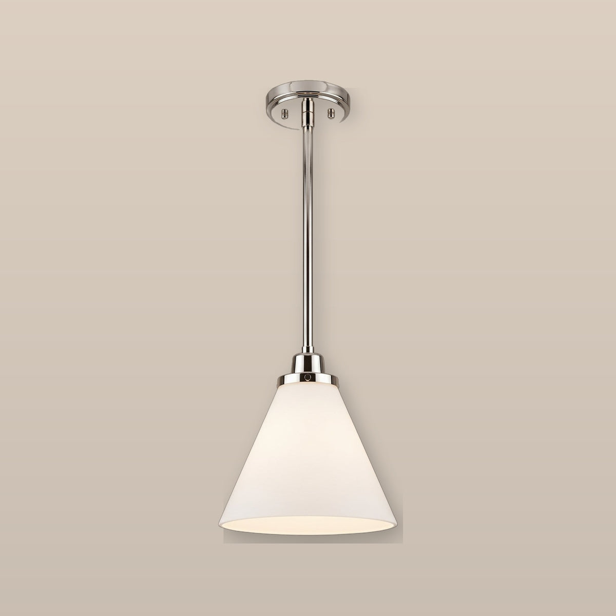 Conia glass cone pendant light - Polished Nickel