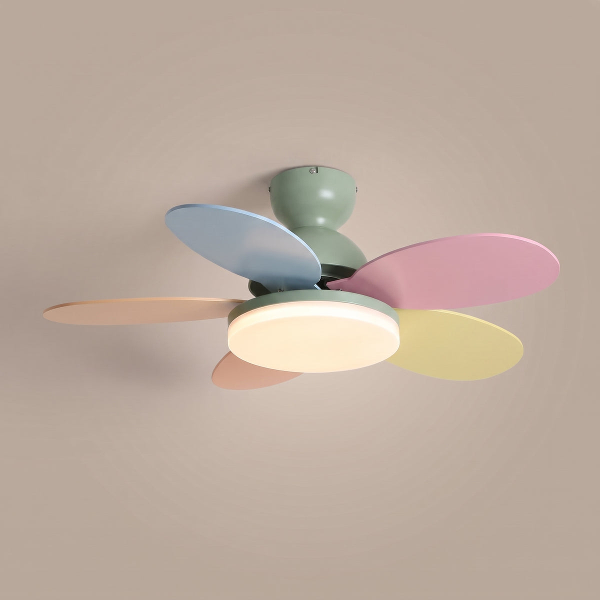 Fiora petal blade ceiling fan with light - Green & Colorful finish