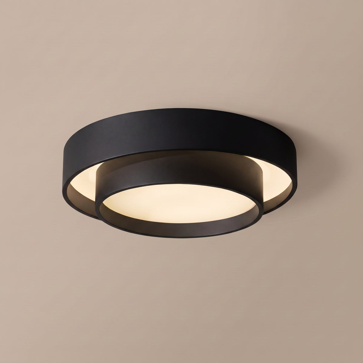Cylo double-layer LED flush mount Black