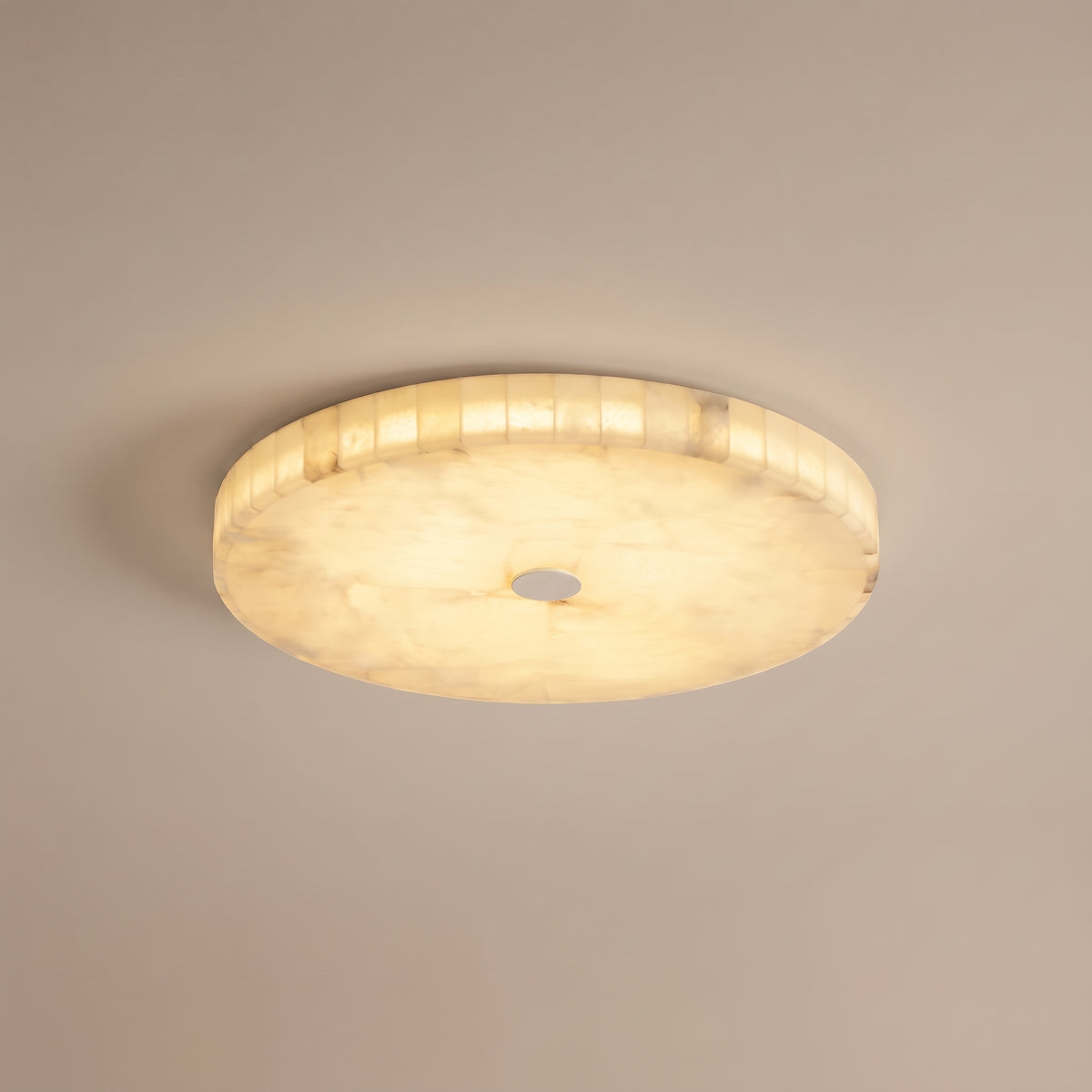 Mosaica mosaic alabaster flush mount ceiling light - White