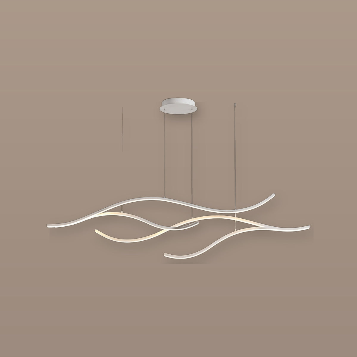 Soffio linear LED wave pendant light - White