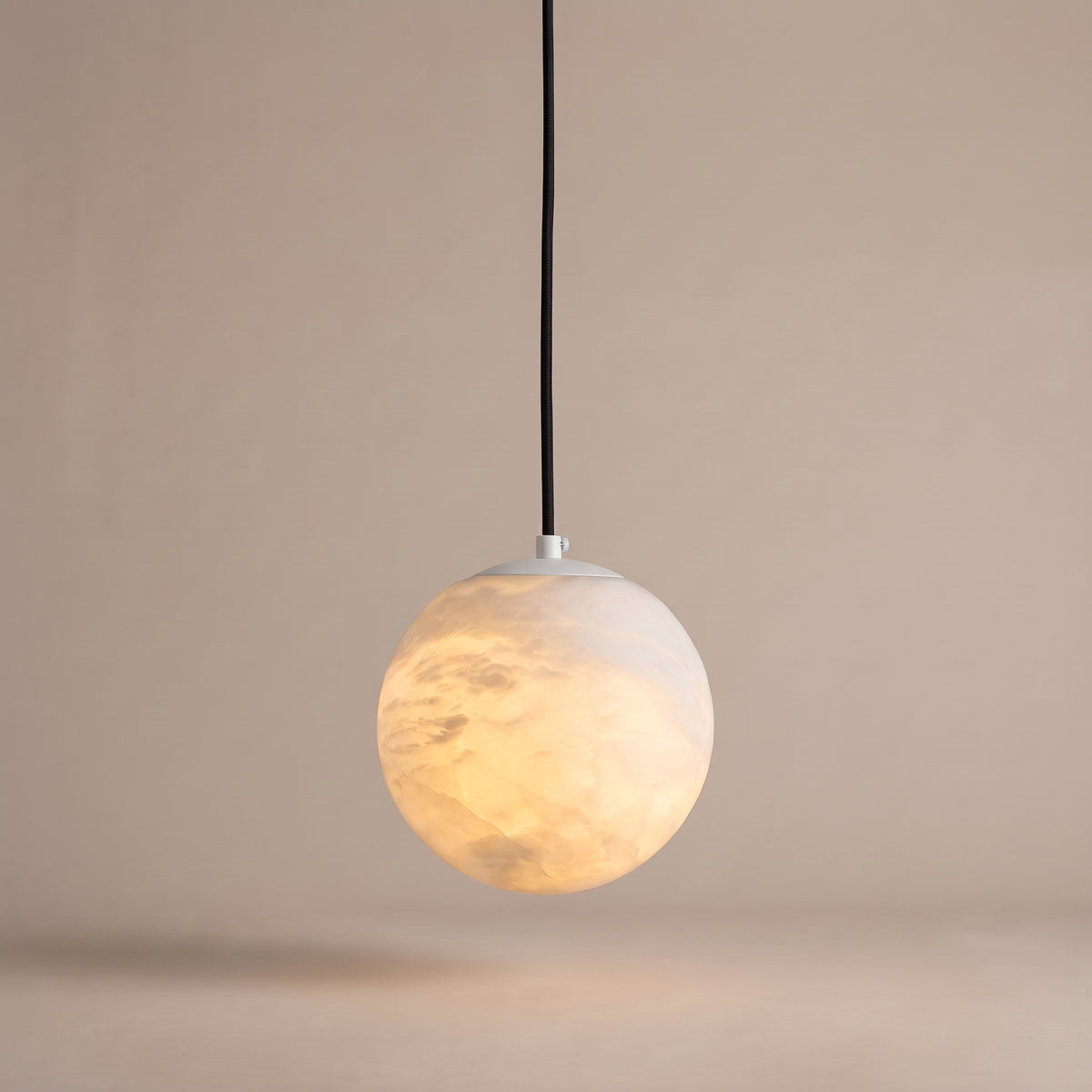 Bulle alabaster sphere mini pendant - White