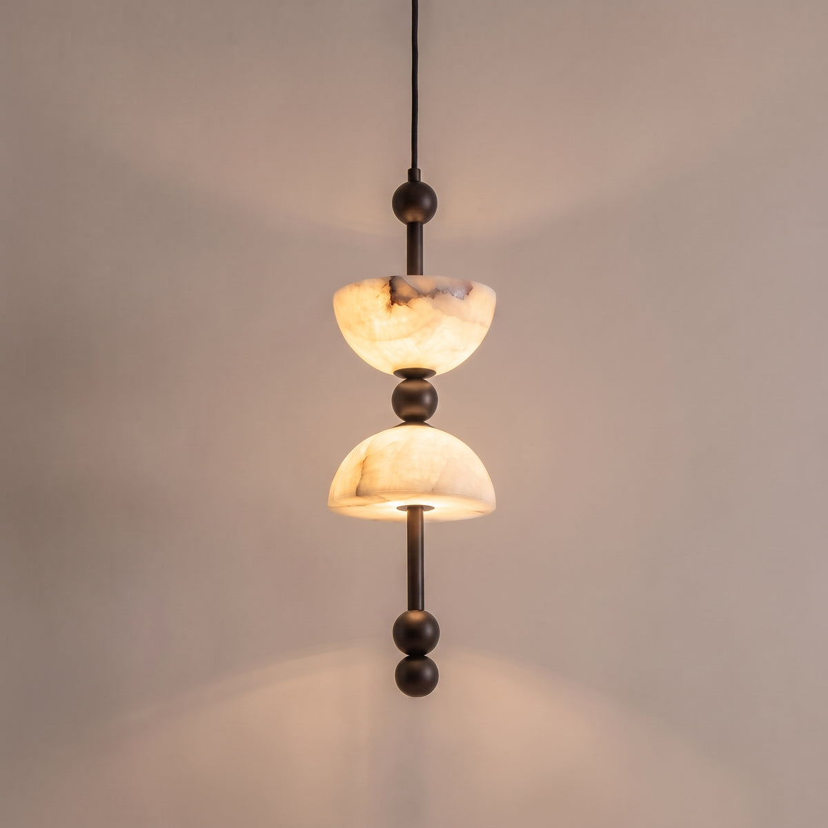 Perle stacked alabaster pendant Bronze