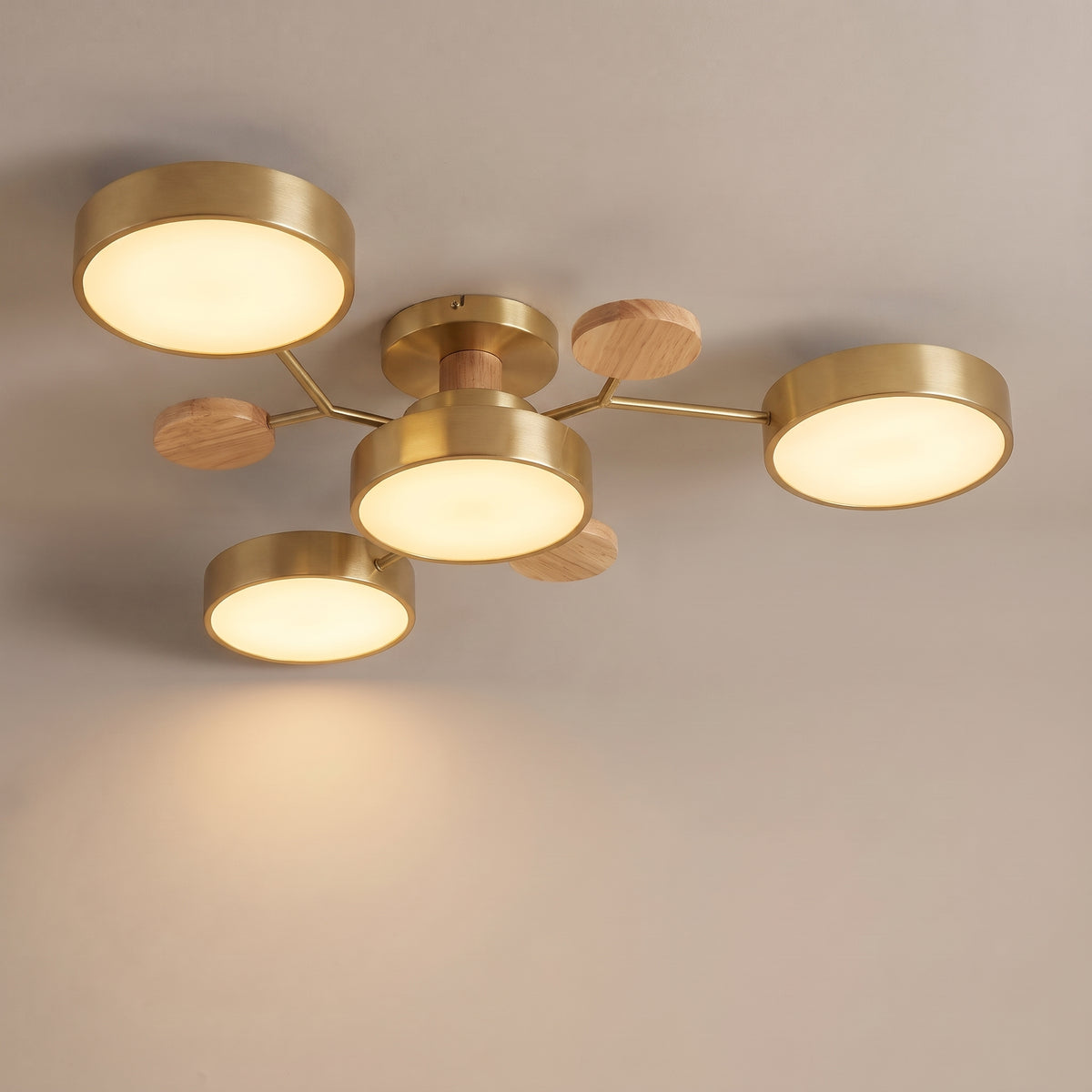 Orbis concentric ring LED ceiling light - Gold finish
