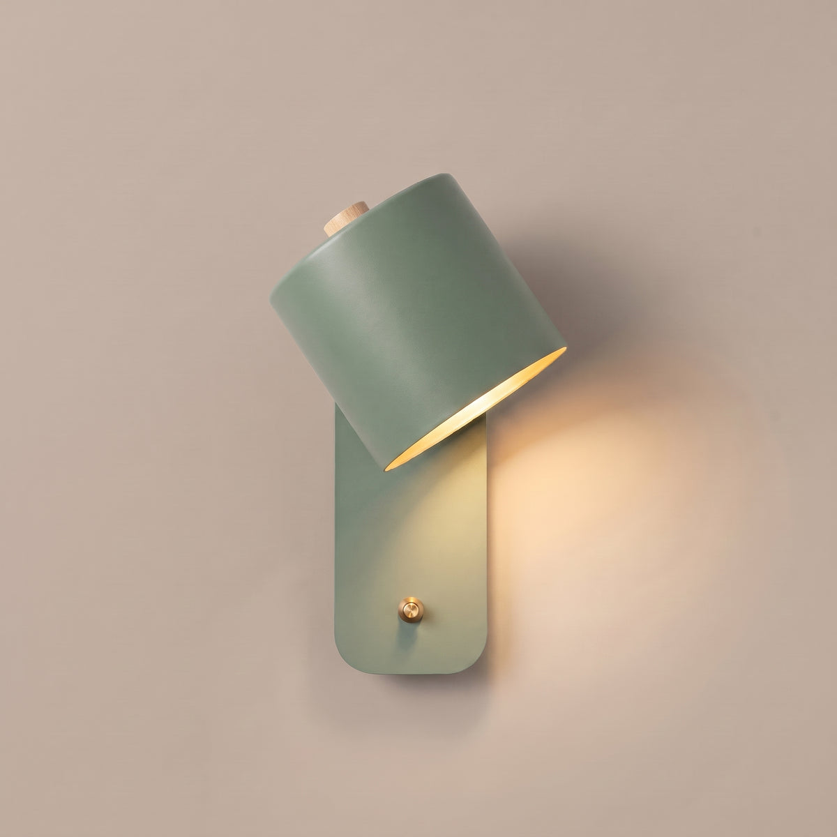 Pivot rotating cylinder wall lamp - Green finish
