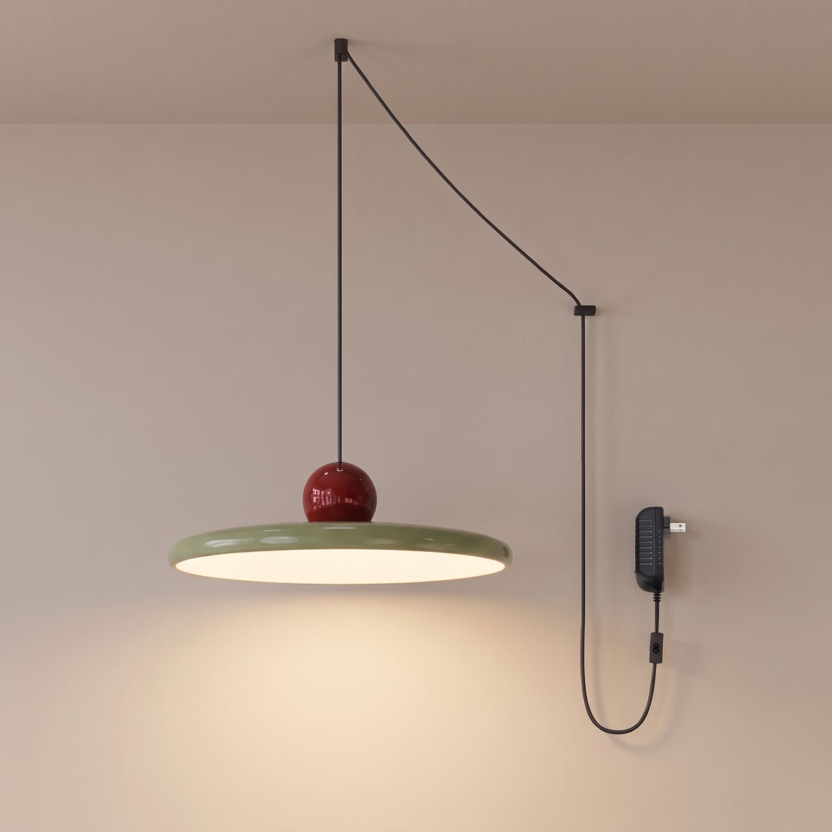 Guirlande plug-in swag disc pendant Red & Green
