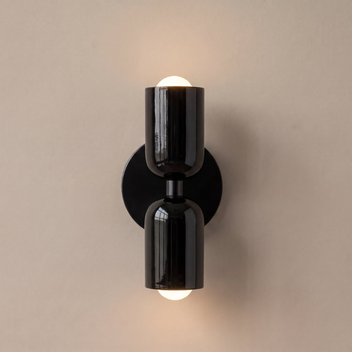 Bicolore color-block double wall lamp - Black