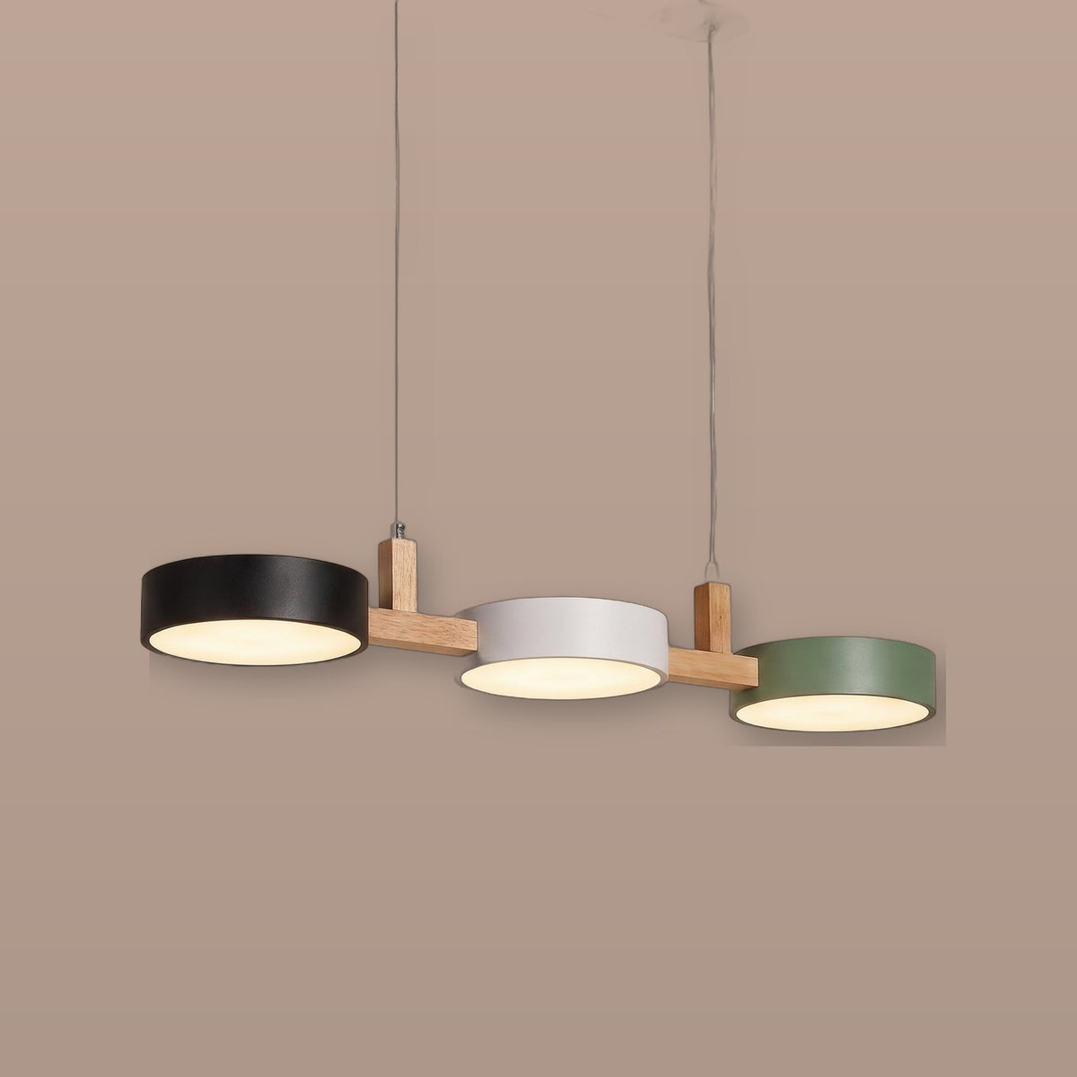 Cylindra multi-cylinder Nordic pendant light - Black-White-Green