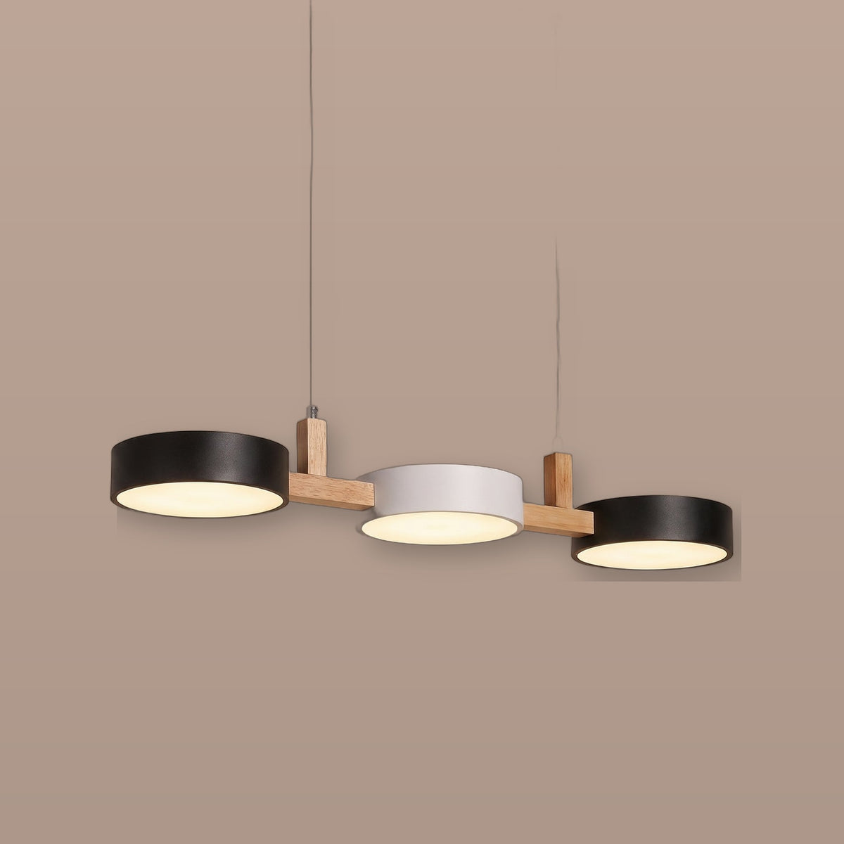 Cylindra multi-cylinder Nordic pendant light - Black-White-Black