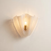 Coquille glass shell wall light in beige, studio view
