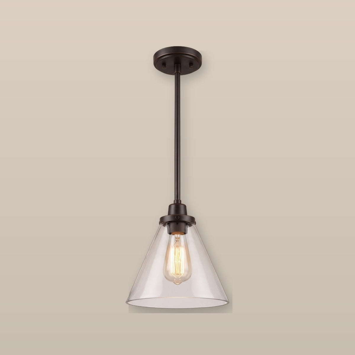 Conia cone pendant light - Clear Glass / Dark Bronze