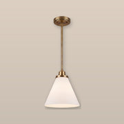 Conia cone pendant light - Milk Glass / Antique Brass