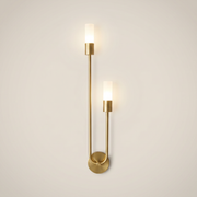 Antique bronze Acrylic Shade Iron Surface Mount 3W Warm LED Wall Sconce shown front view lit with acrylic shade and iron body visible