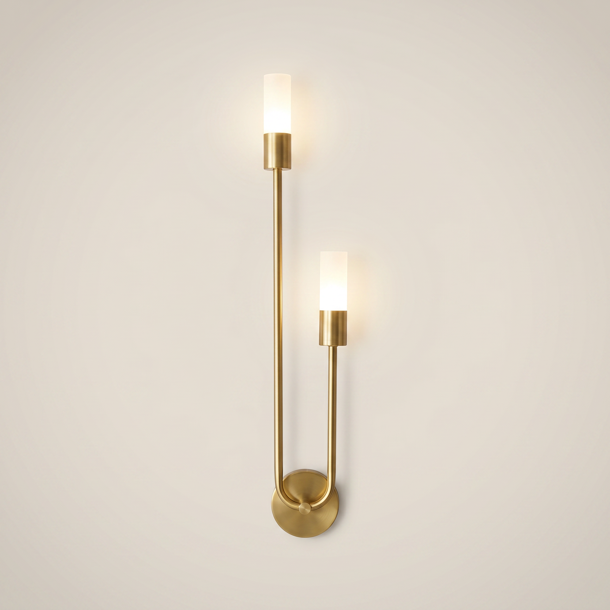 Antique bronze Acrylic Shade Iron Surface Mount 3W Warm LED Wall Sconce shown front view lit with acrylic shade and iron body visible