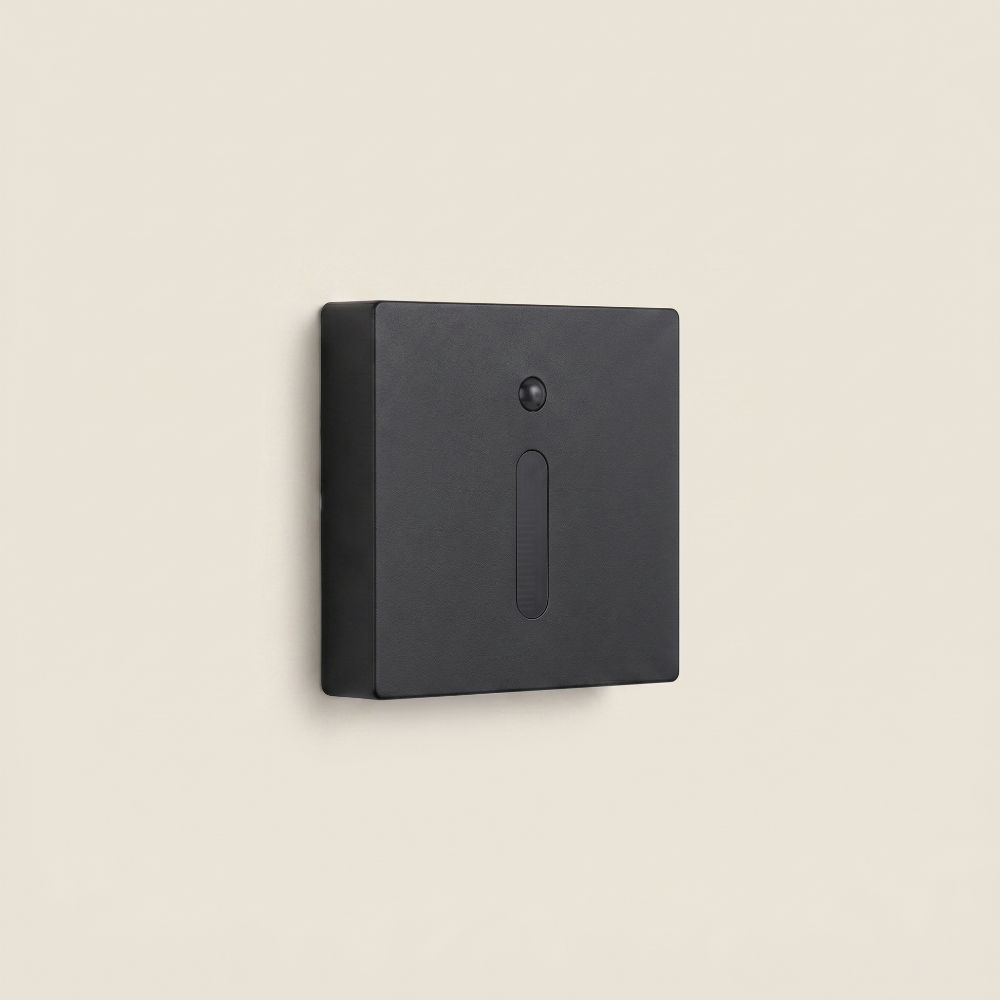 Front view of Aluminum Black 86-Type light plus motion sensor stair light variant with black aluminum shell