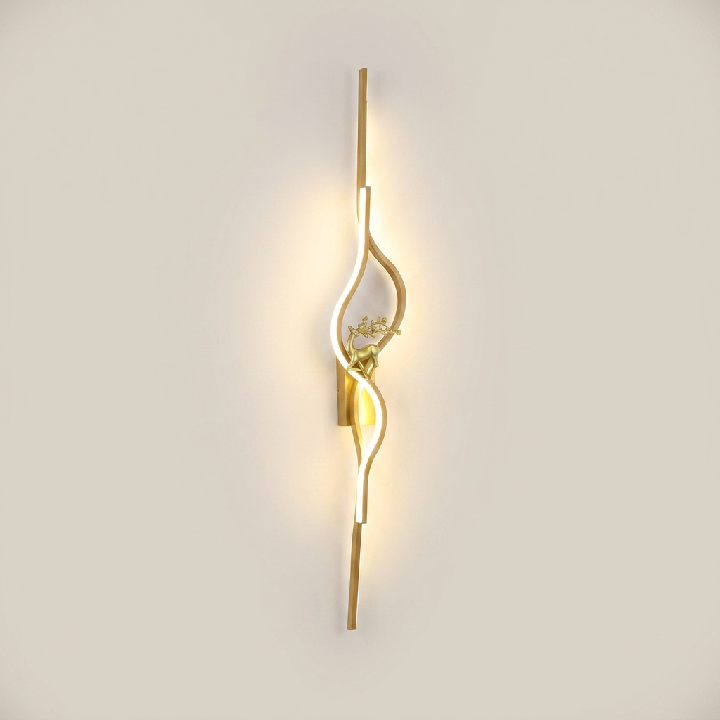 Black 60cm Aluminum Linear Warm Light Smart LED Wall Sconce detail shot lit showing acrylic diffuser