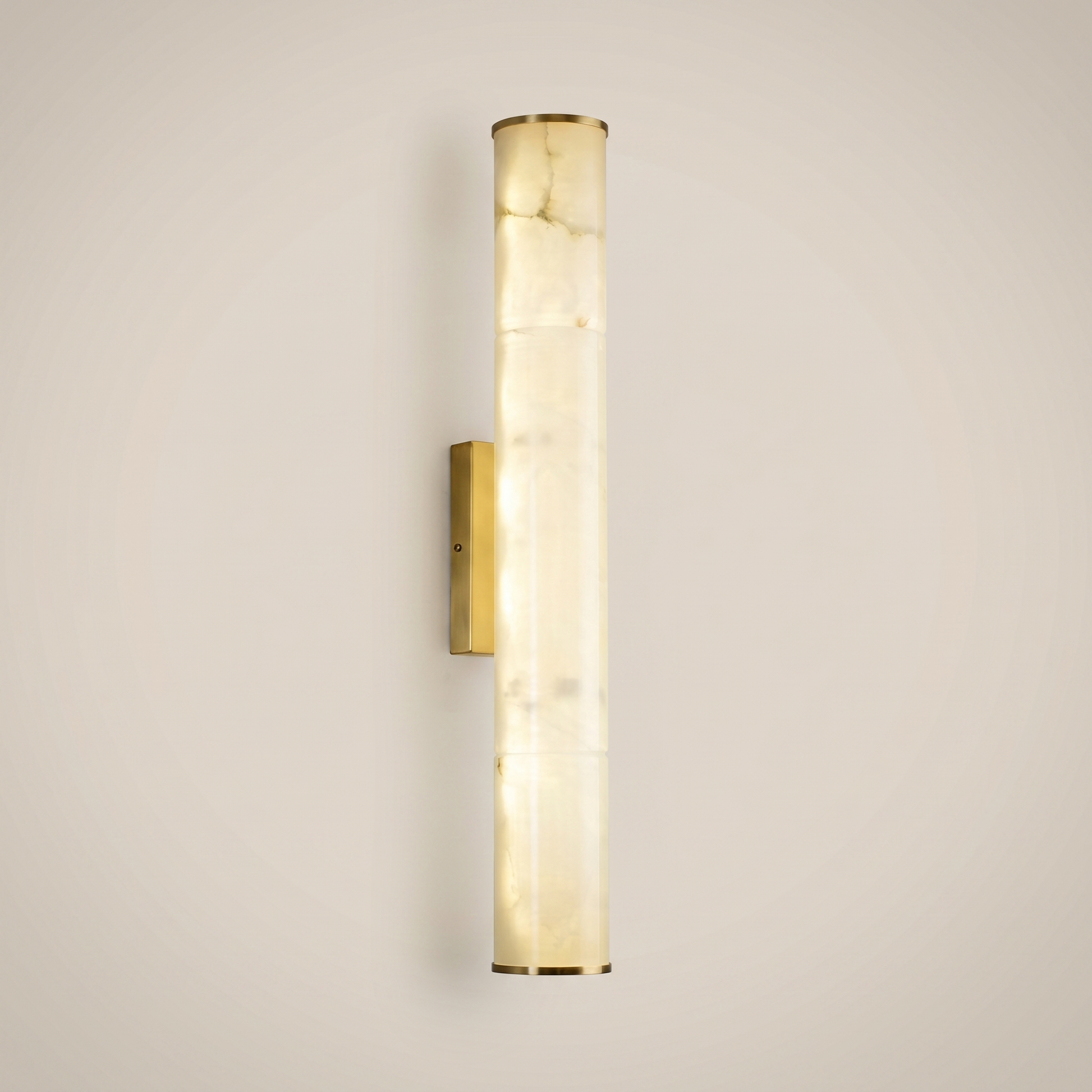Close-up of Cloud Stone Resin Cylindrical Matte Black 14W LED wall sconce showing matte black finish and cloud stone texture