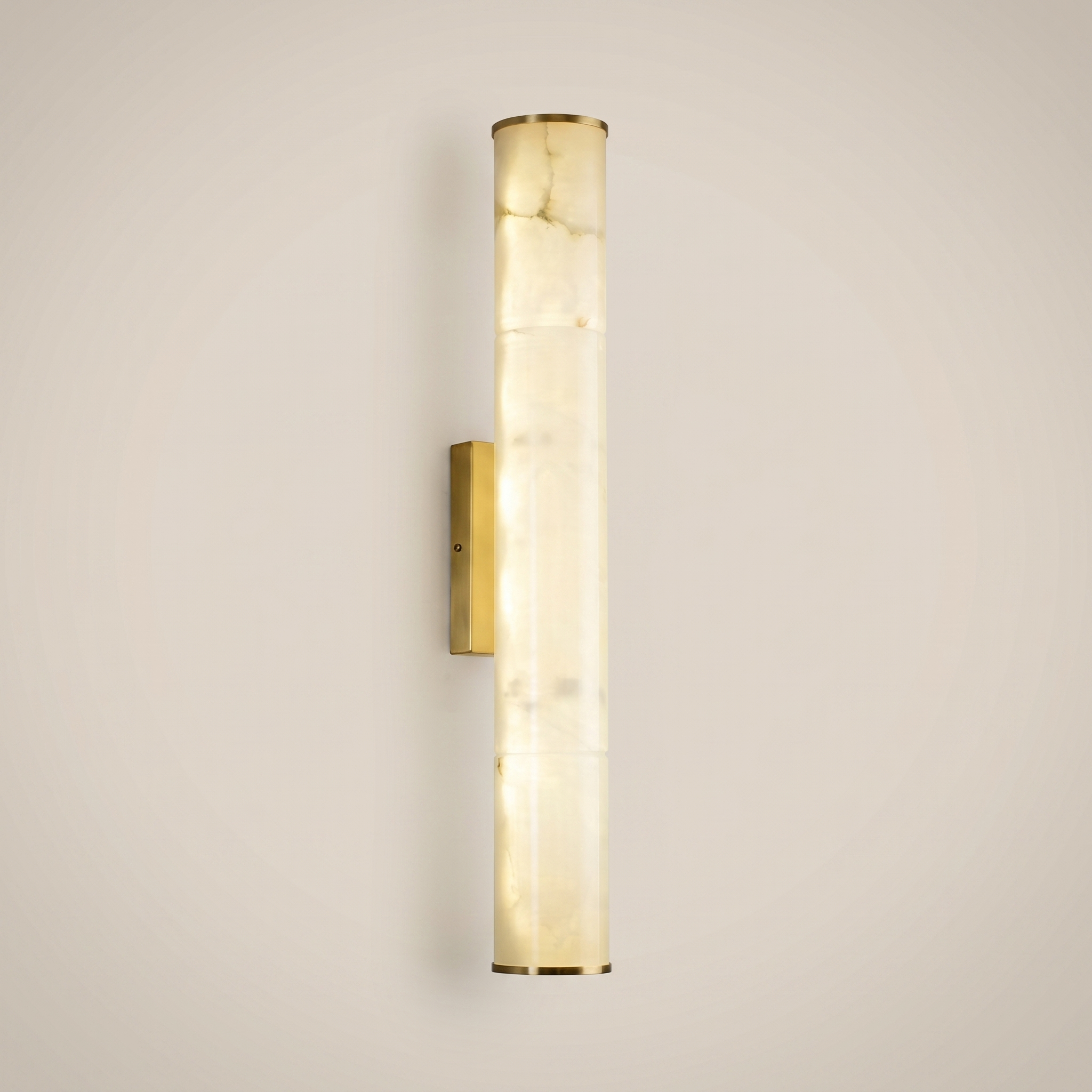 Close-up of Cloud Stone Resin Cylindrical Matte Black 14W LED wall sconce showing matte black finish and cloud stone texture