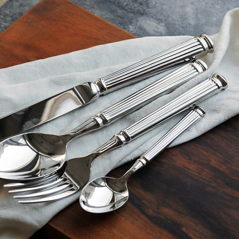 Luxury Silverware Set | Elegant Cutlery Set with Flawless Mirror Finish for Sophisticated Dining