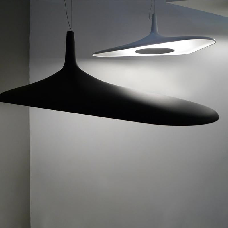 Nordic Art Pendant Light in black side profile highlighting irregular design and postmodern minimalist style
