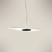 Nordic Art Pendant Light in white shown front view with elongated horizontal resin glass shade