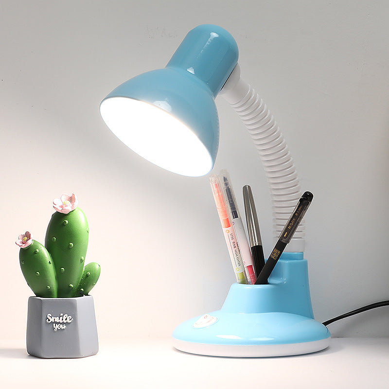 Plastic Adjustable Tri-Color Temperature E27 Plug-In Desk Lamp