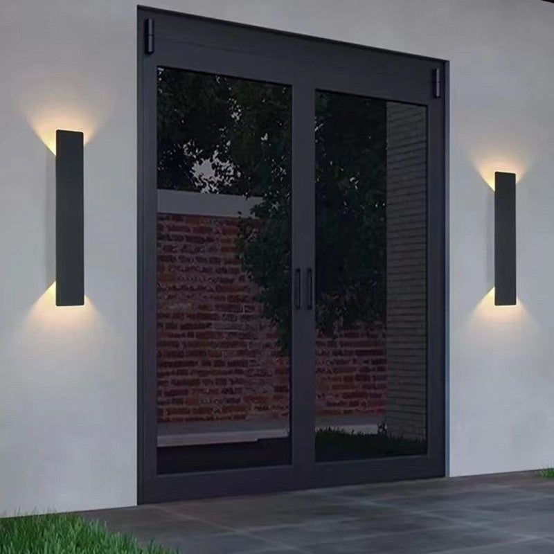 Aluminum Black Linear 2-Light LED Outdoor Waterproof Wall Sconce