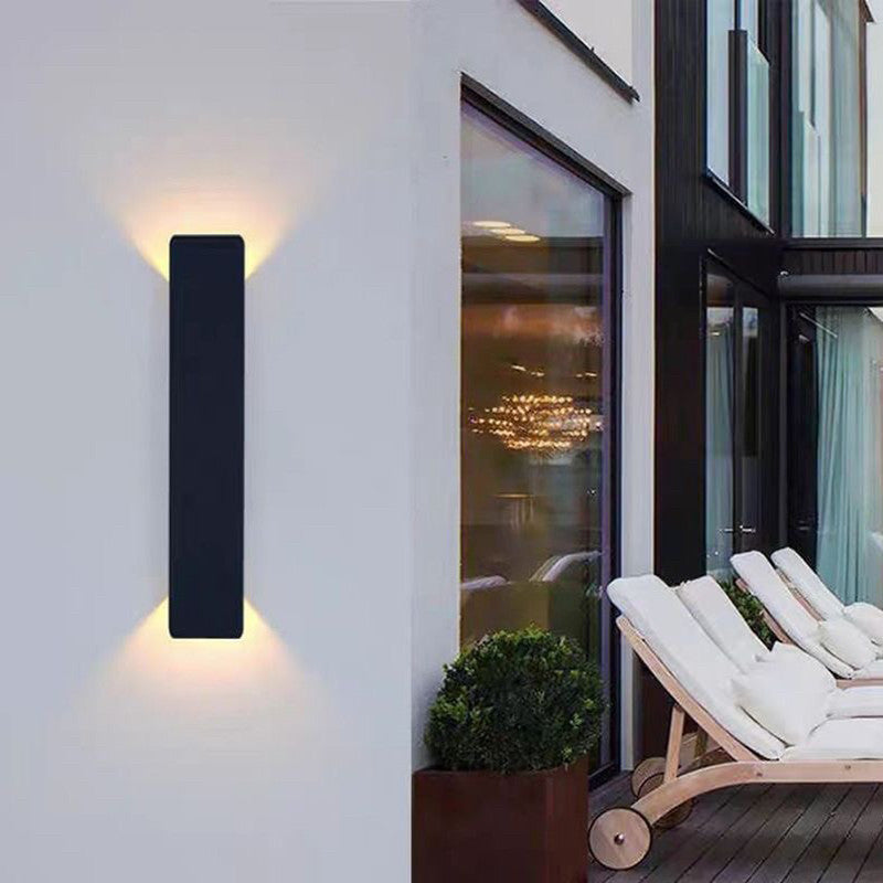 Aluminum Black Linear 2-Light LED Outdoor Waterproof Wall Sconce