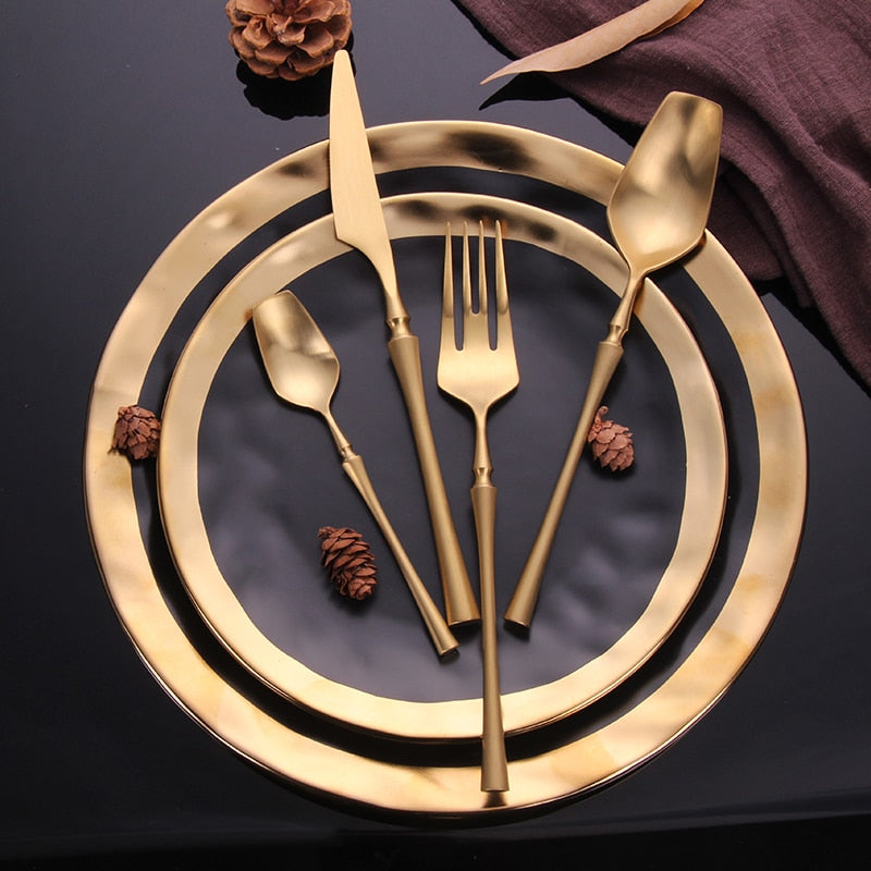 Venice Collection | Cutlery Set with Elegant Gold Design for Stylish Dining