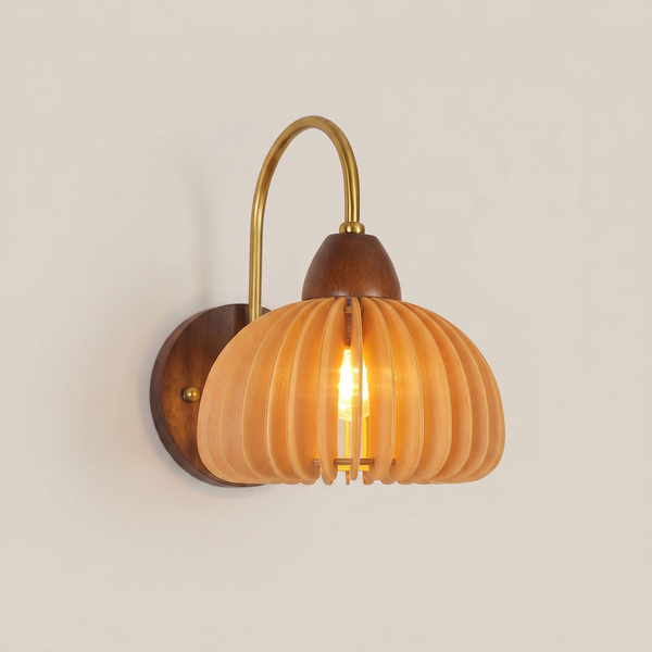 Mid-Century Walnut Wood Wall Sconce Ember