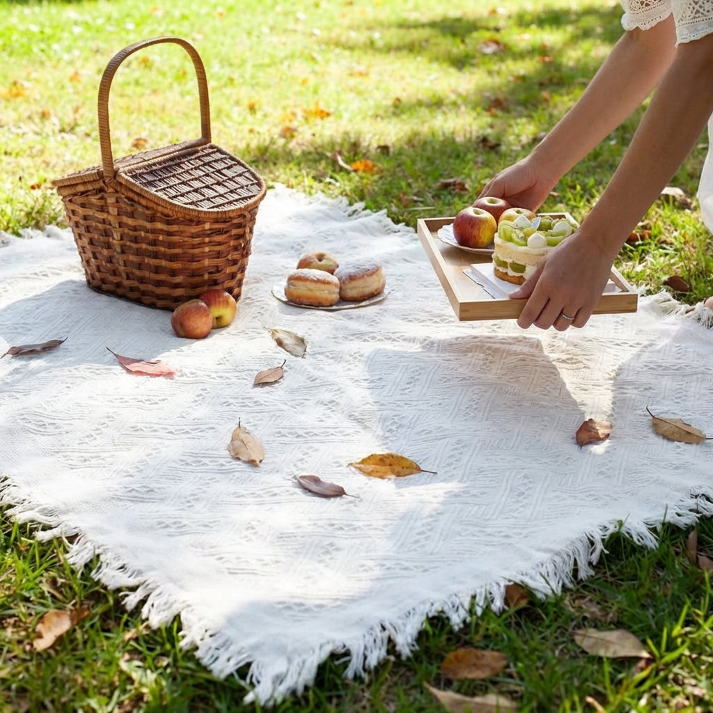 AI generated: Meadow Luxe | Picnic Blanket with Water-Resistant Backing
