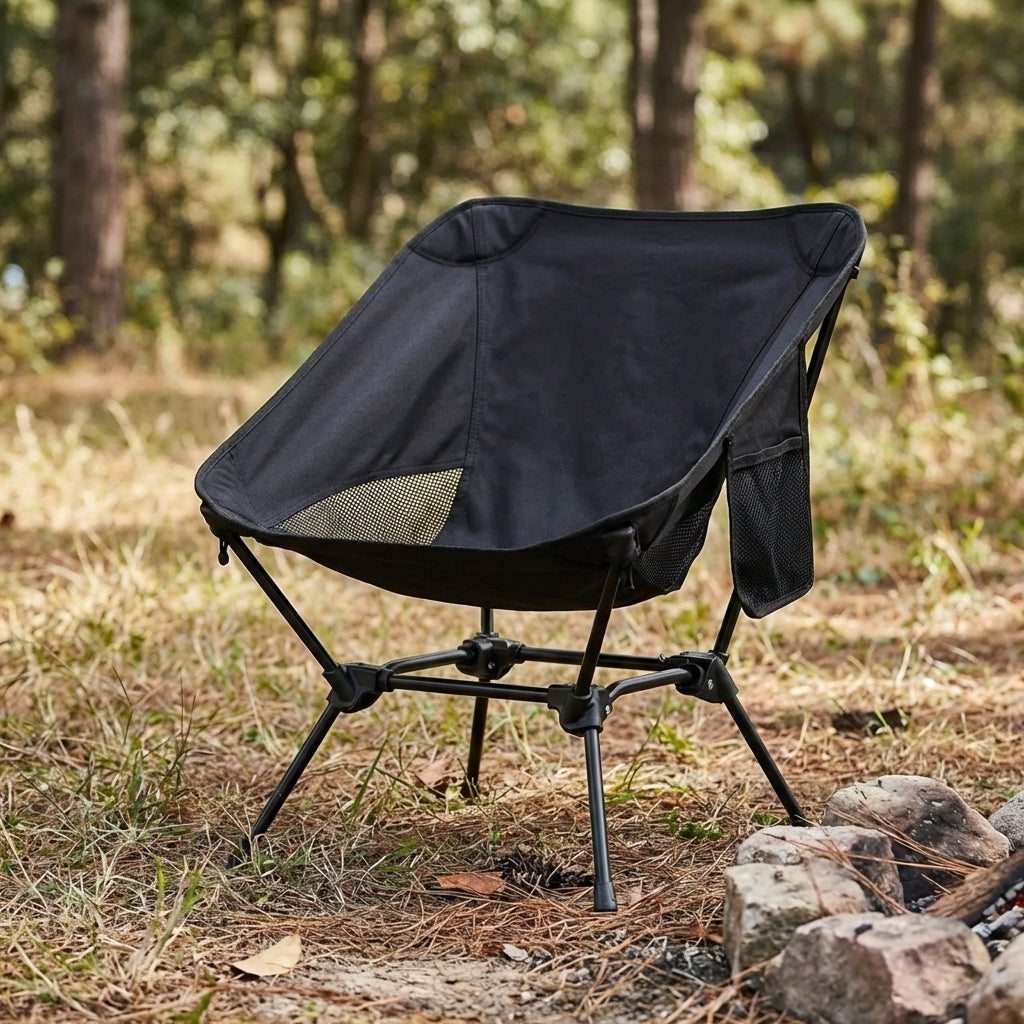 AI generated: Skyline Retreat | Ultralight Camping Chair with Mesh Back