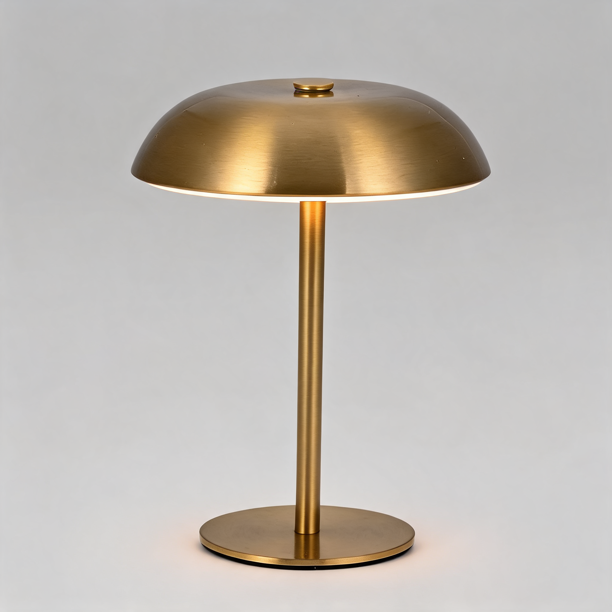 Brushed Metal Mushroom USB-C Rechargeable Touch-Control LED Bedside Lamp
