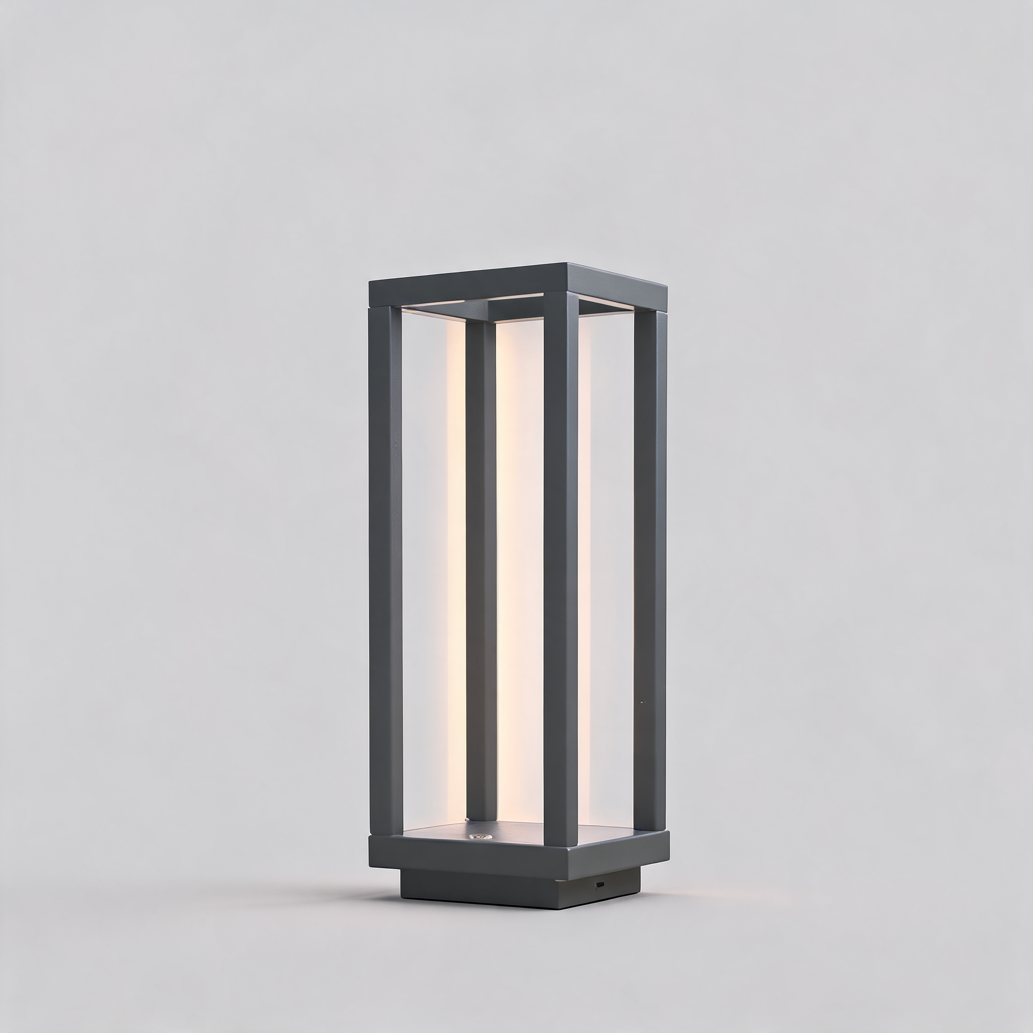 Metal White Square Pillar Touch-Control Adjustable Color Temperature Table Lamp