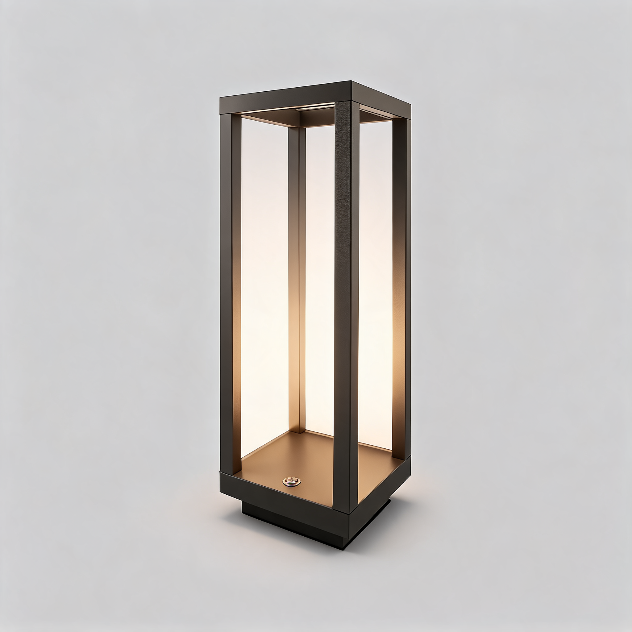 Metal White Square Pillar Touch-Control Adjustable Color Temperature Table Lamp