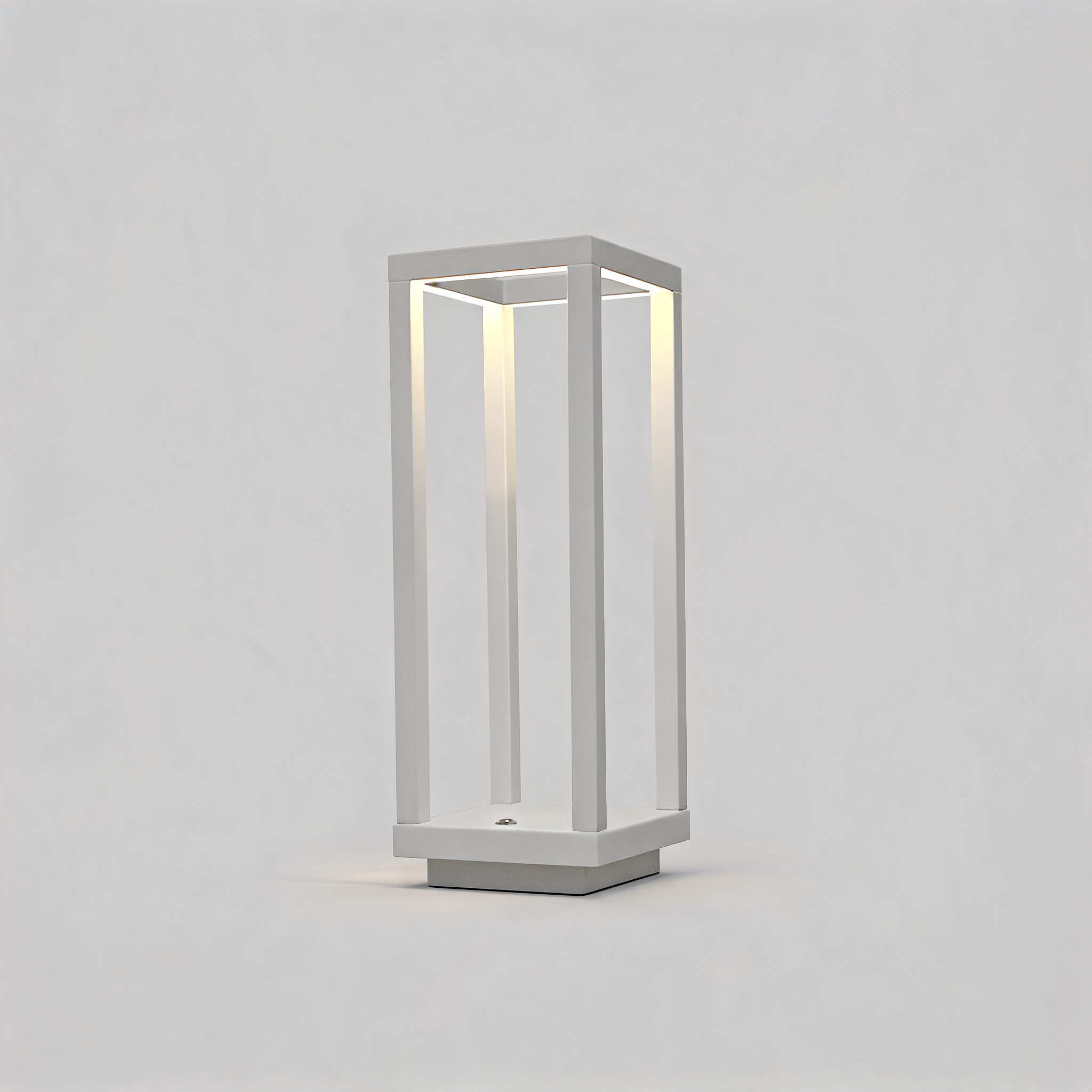 Metal White Square Pillar Touch-Control Adjustable Color Temperature Table Lamp