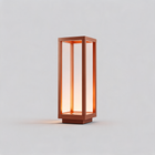 Metal White Square Pillar Touch-Control Adjustable Color Temperature Table Lamp