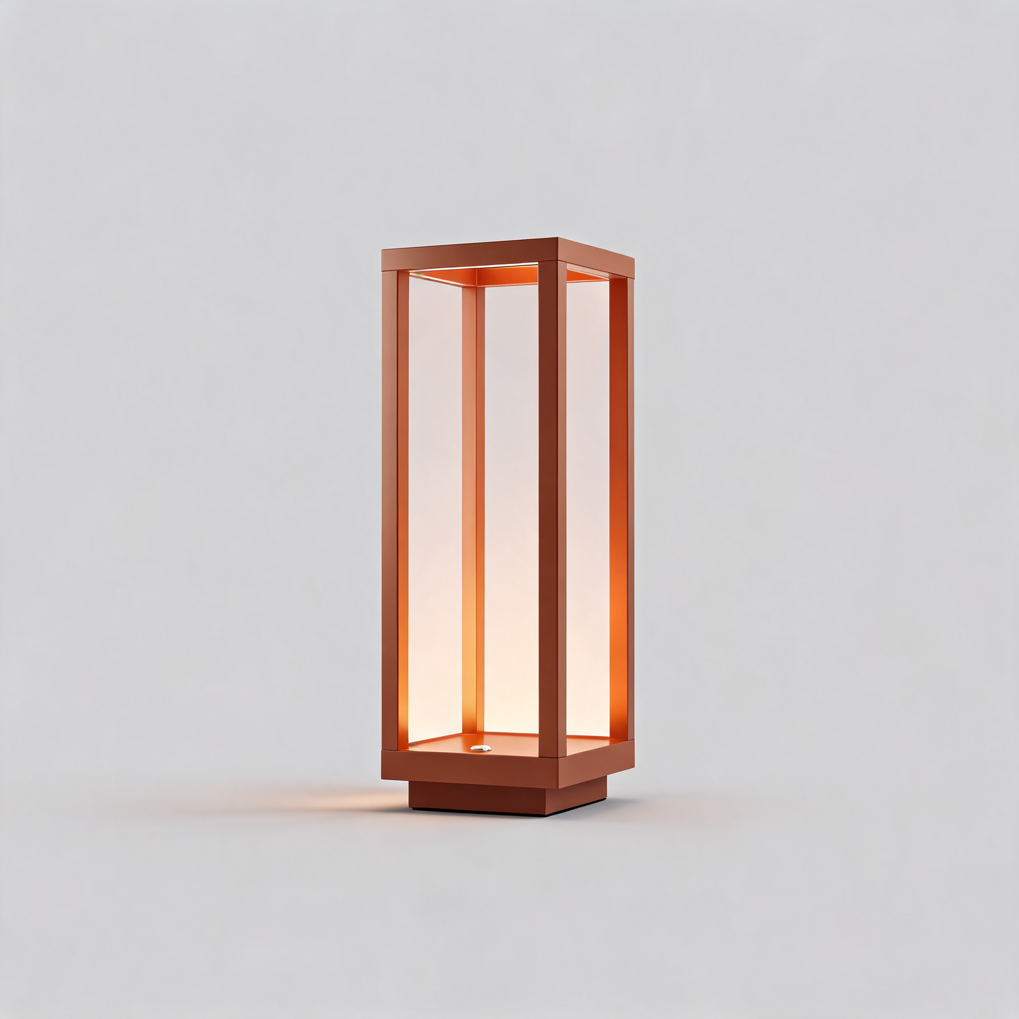 Metal White Square Pillar Touch-Control Adjustable Color Temperature Table Lamp