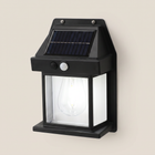 Black Retro Abstract Solar Motion Sensor IP65 Waterproof Outdoor Wall Sconce