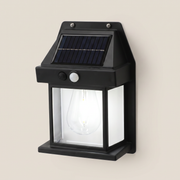 Black Retro Abstract Solar Motion Sensor IP65 Waterproof Outdoor Wall Sconce