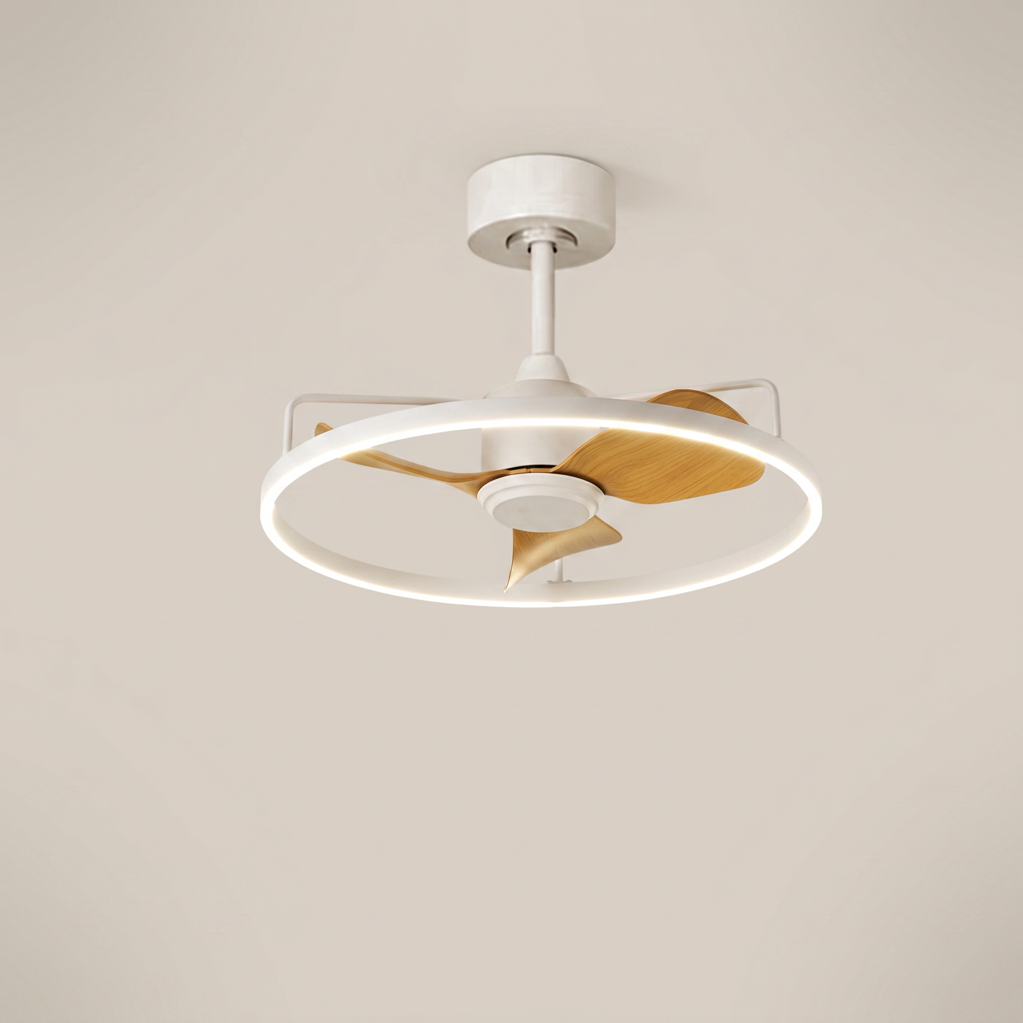 Iron Walnut Flush Mount Silent Motor LED Ceiling Light Fan