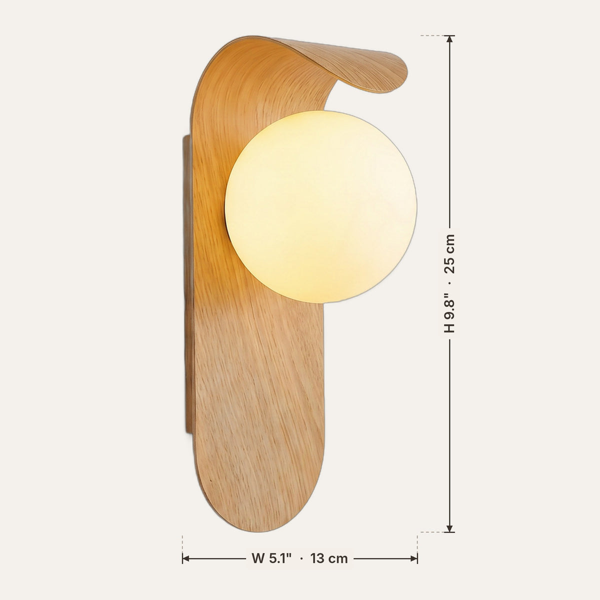 Light fixture dimensions in inches and cm
